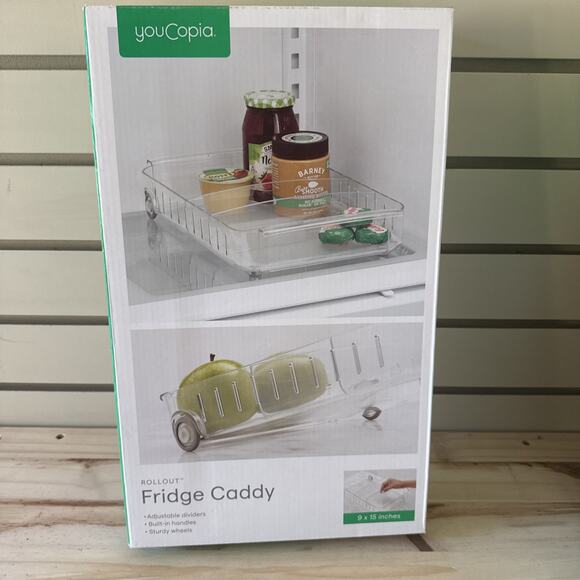 YouCopia Other - YouCopia RollOut Fridge Caddy BPA-Free Clear Rolling 9" Wide,